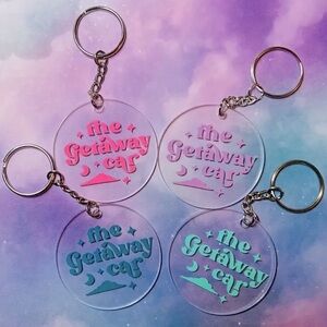 💛 1pc The Getaway Car Round Transparent Acrylic Keychain, taylor inspired Gifts